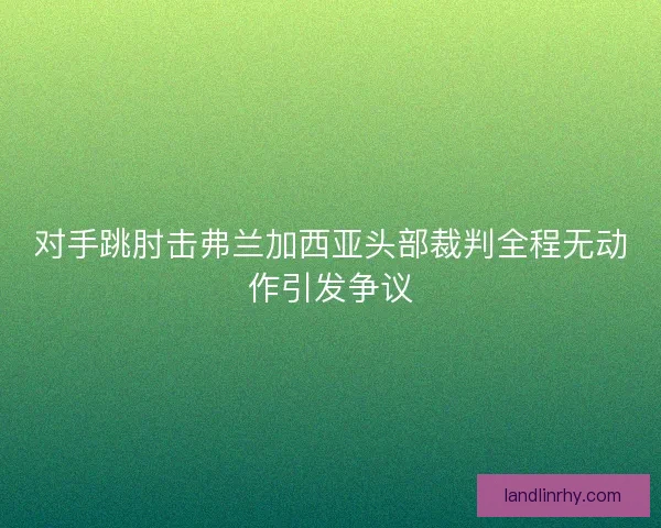 对手跳肘击弗兰加西亚头部裁判全程无动作引发争议