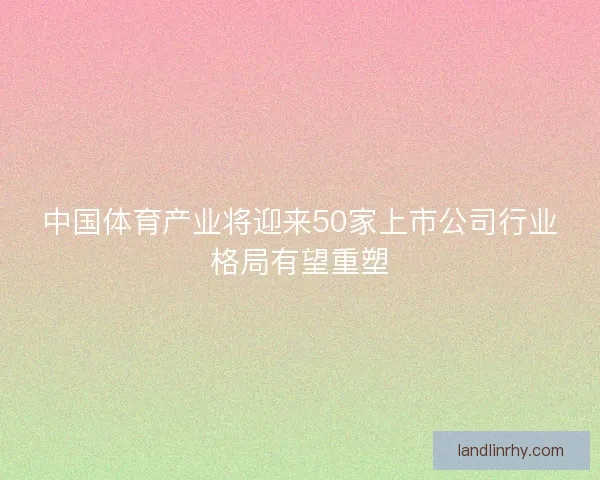 中国体育产业将迎来50家上市公司行业格局有望重塑
