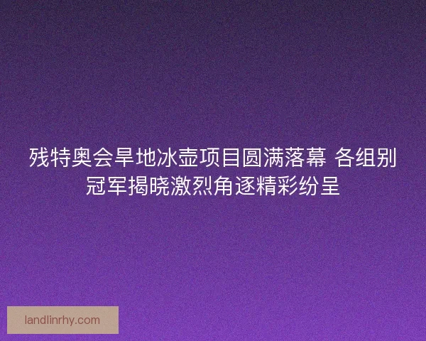 残特奥会旱地冰壶项目圆满落幕 各组别冠军揭晓激烈角逐精彩纷呈